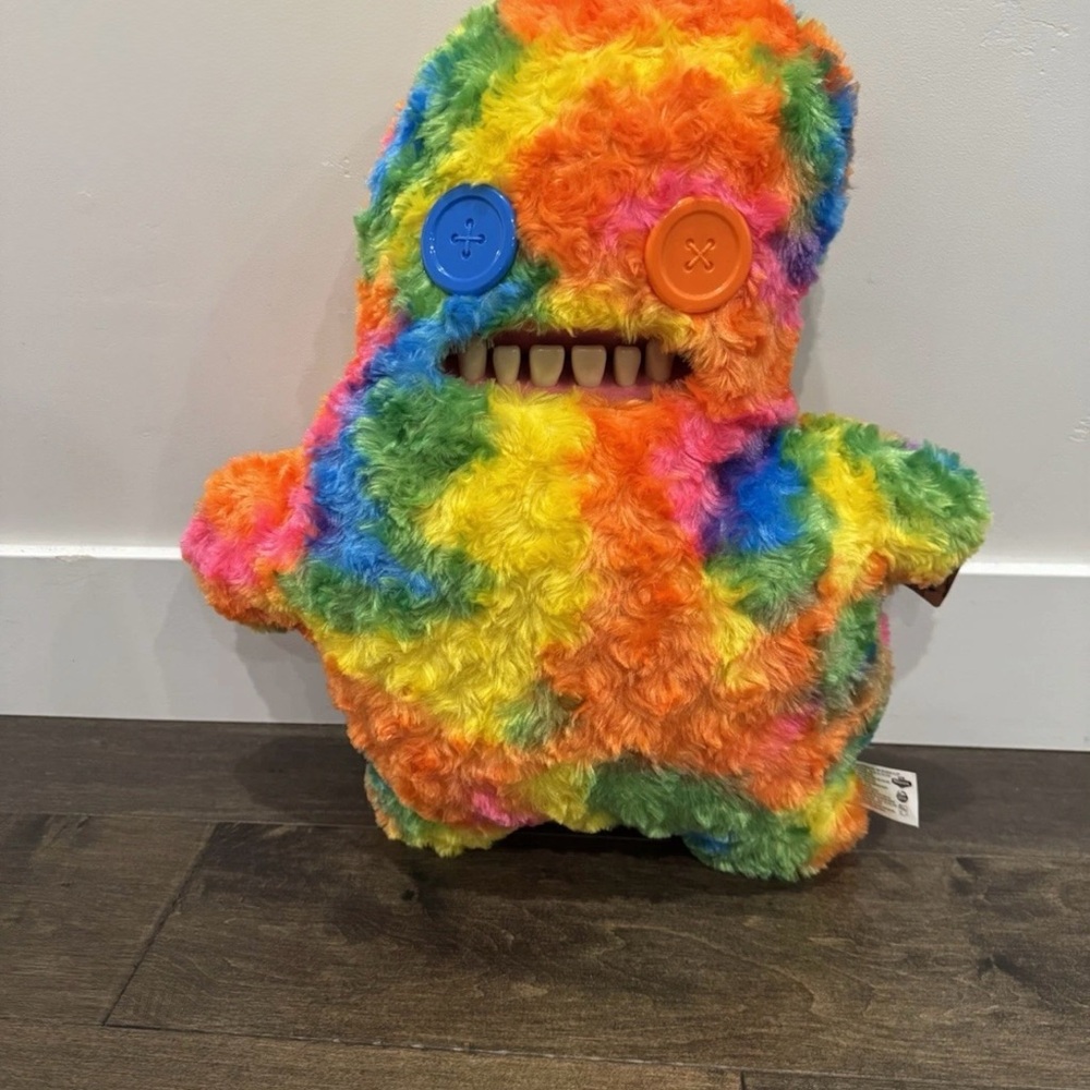 FUGGLER BIGG FUGG Plush XL 18” Rainbow Monster Sir Splodge A Lot Teeth Jumbo